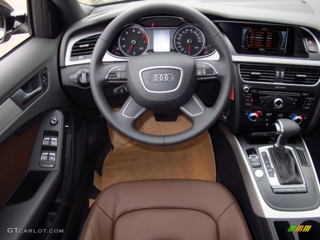 2014 Audi A4 2.0T quattro Sedan Chestnut Brown/Black Dashboard Photo #86932897