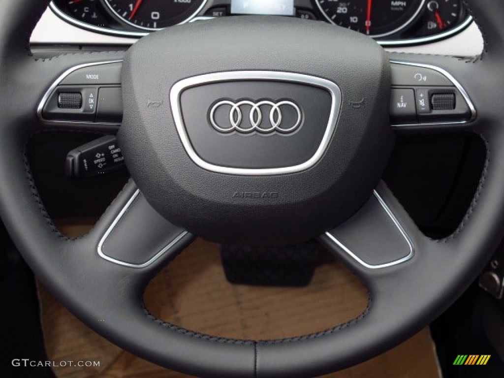 2014 Audi A4 2.0T quattro Sedan Chestnut Brown/Black Steering Wheel Photo #86932941
