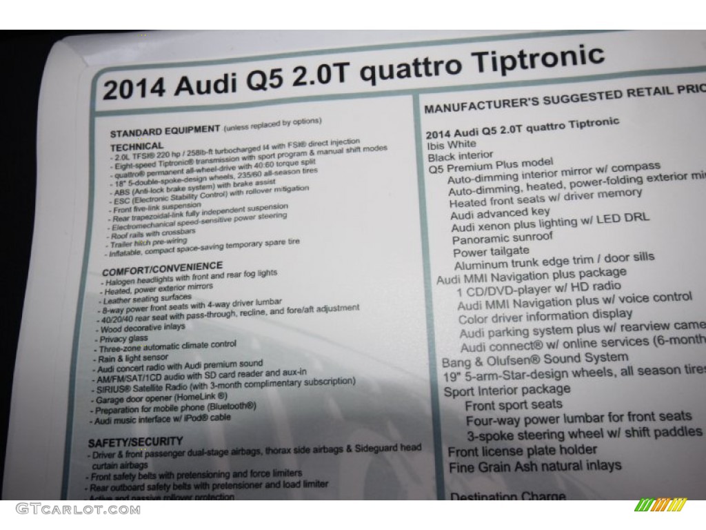 2014 Q5 2.0 TFSI quattro - Ibis White / Black photo #12