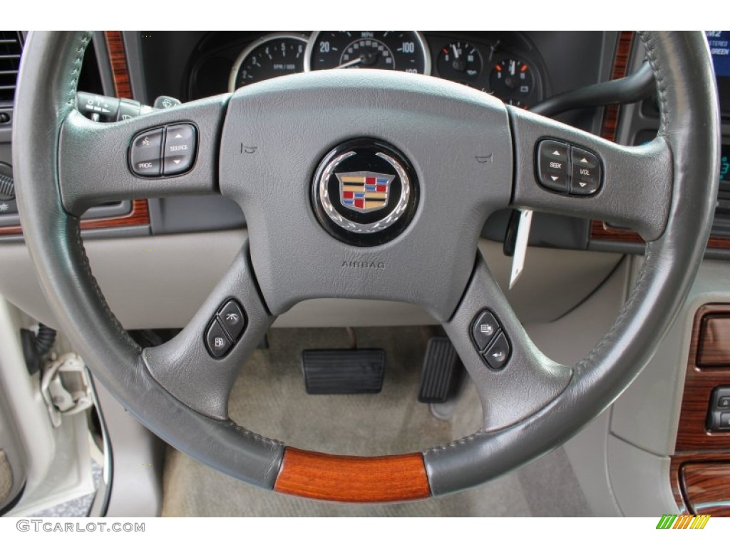 2004 Cadillac Escalade AWD Pewter Gray Steering Wheel Photo #86936551