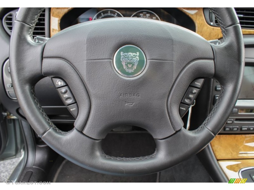 2004 Jaguar X-Type 3.0 Charcoal Steering Wheel Photo #86936815