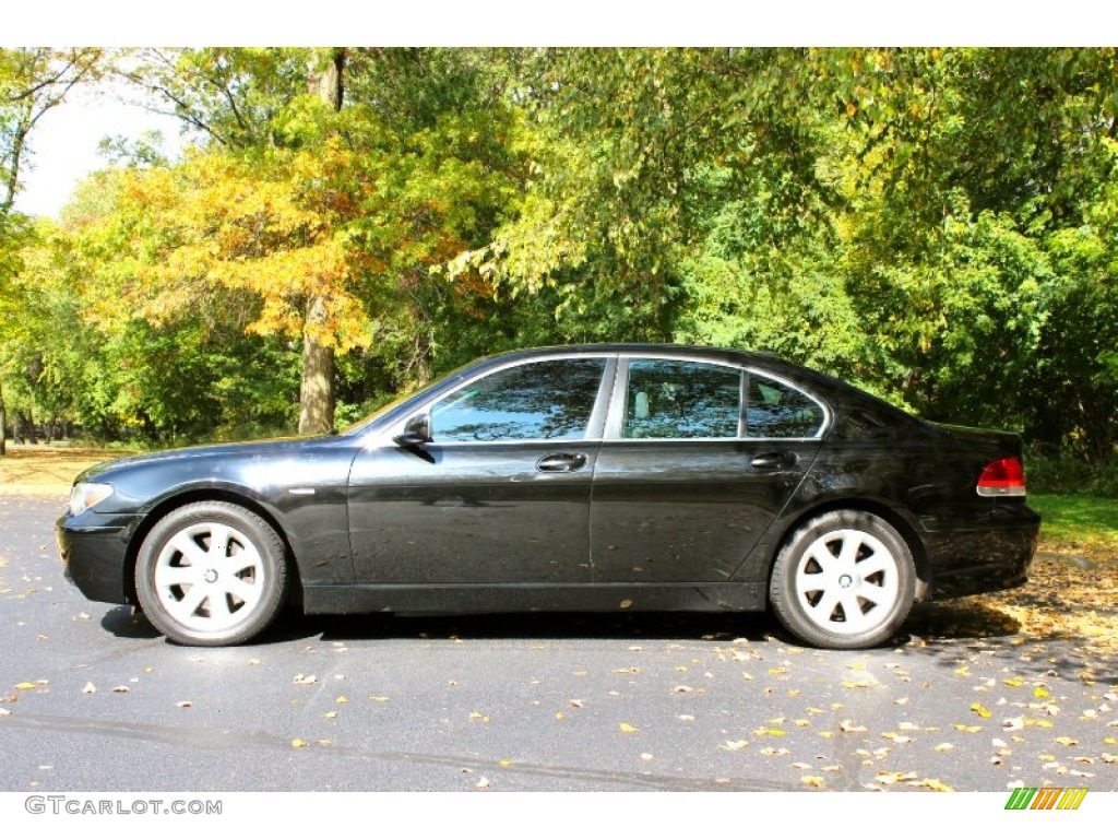 2005 7 Series 745i Sedan - Black Sapphire Metallic / Black/Black photo #4