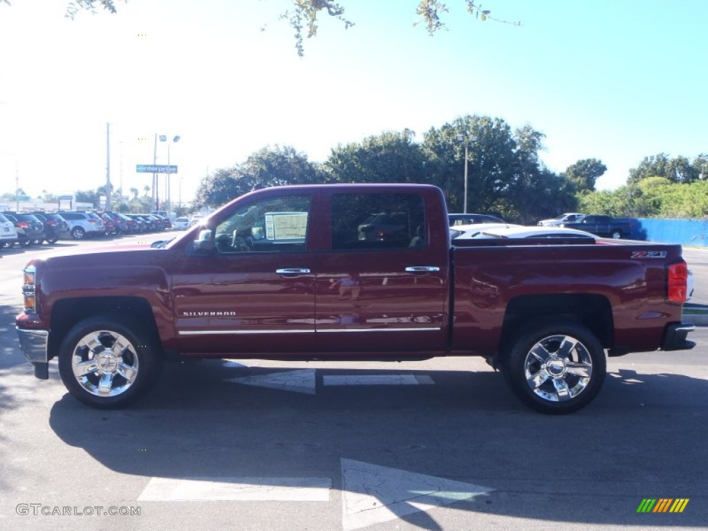 2014 Silverado 1500 LTZ Crew Cab 4x4 - Deep Ruby Metallic / Cocoa/Dune photo #4