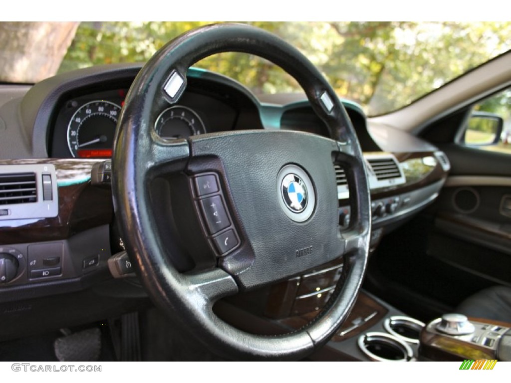 2005 7 Series 745i Sedan - Black Sapphire Metallic / Black/Black photo #21