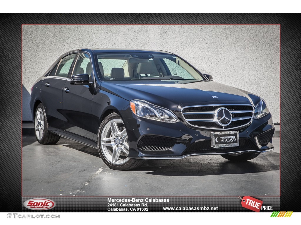 2014 E 350 Sport Sedan - Black / Silk Beige/Espresso Brown photo #1