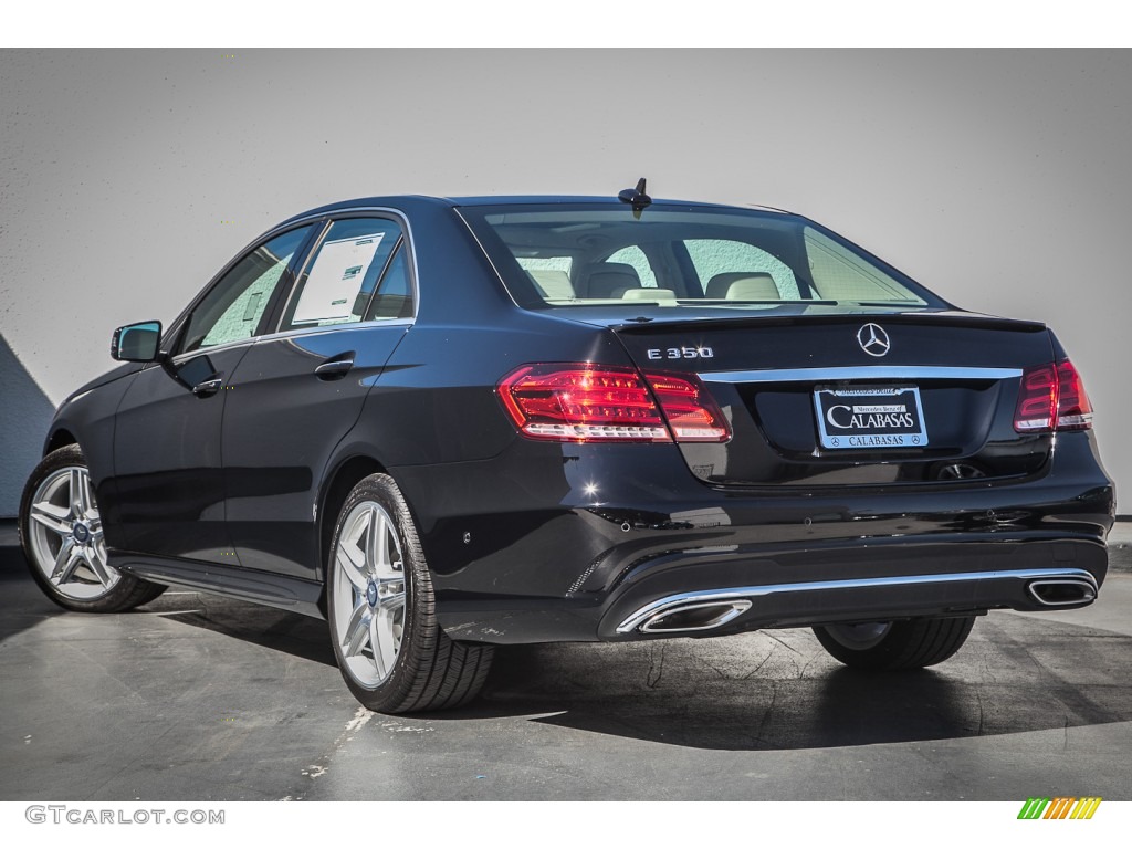 2014 E 350 Sport Sedan - Black / Silk Beige/Espresso Brown photo #2