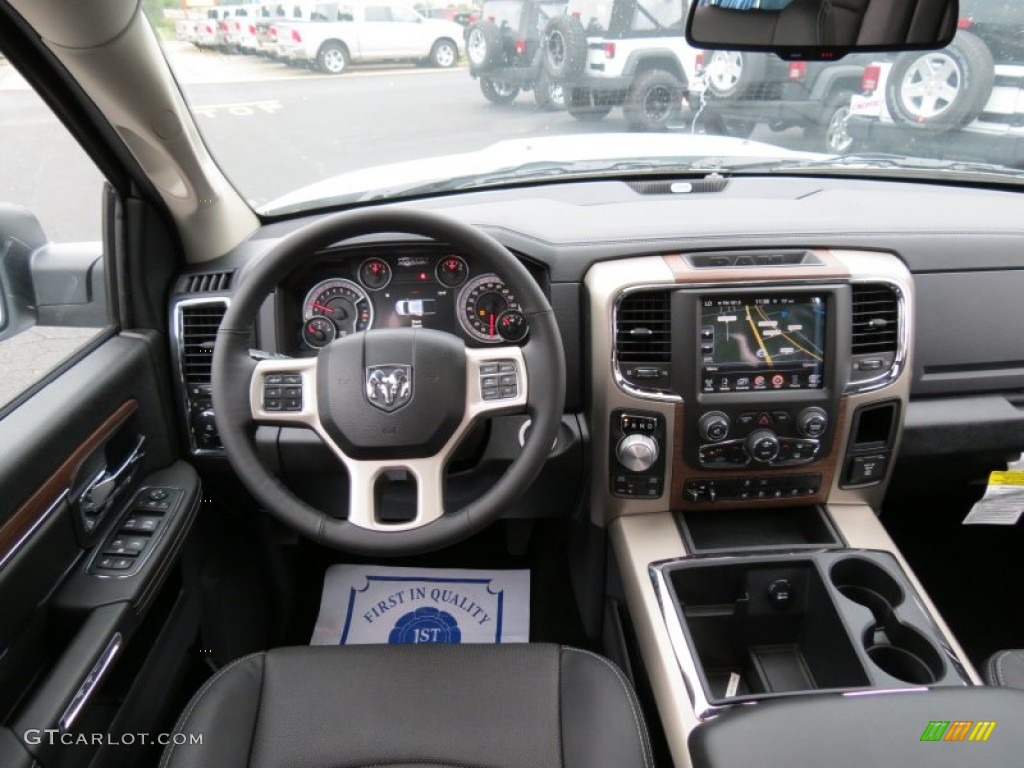 2013 Ram 1500 Laramie Crew Cab 4x4 Black Dashboard Photo #86943088