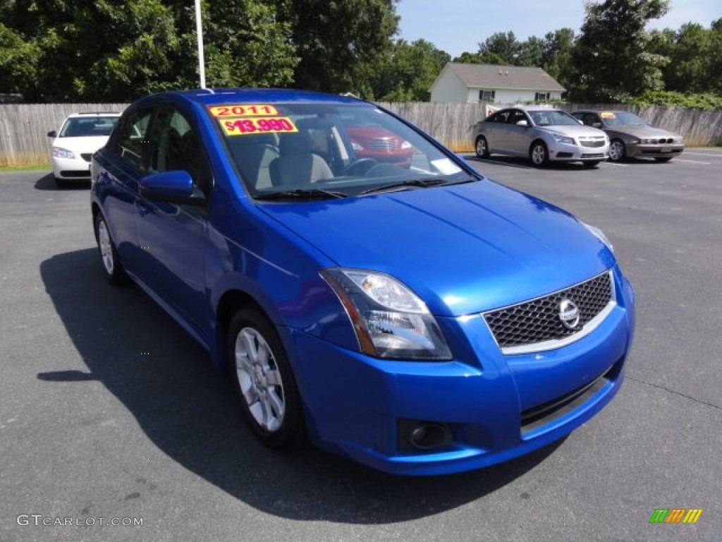 2011 Sentra 2.0 SR - Metallic Blue / Charcoal photo #6