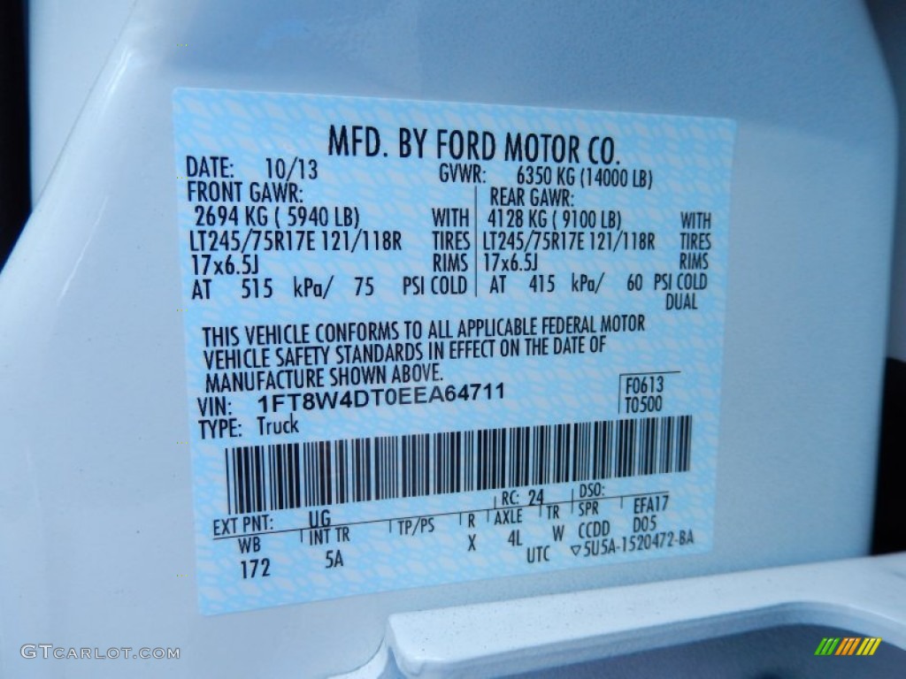 2014 Ford F450 Super Duty Lariat Crew Cab 4x4 Dually Color Code Photos