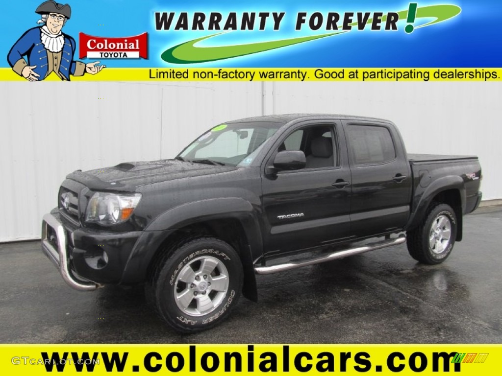 2010 Tacoma V6 SR5 TRD Sport Double Cab 4x4 - Black Sand Pearl / Graphite photo #1