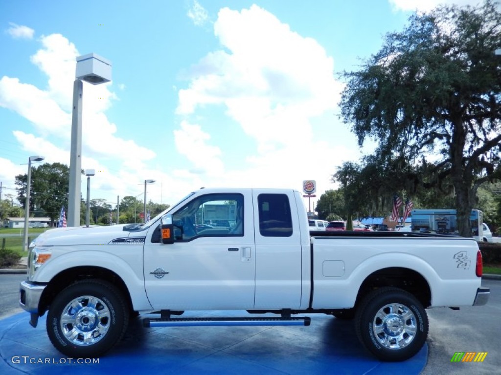 White Platinum Tri-Coat 2014 Ford F350 Super Duty Lariat SuperCab 4x4 Exterior Photo #86947093