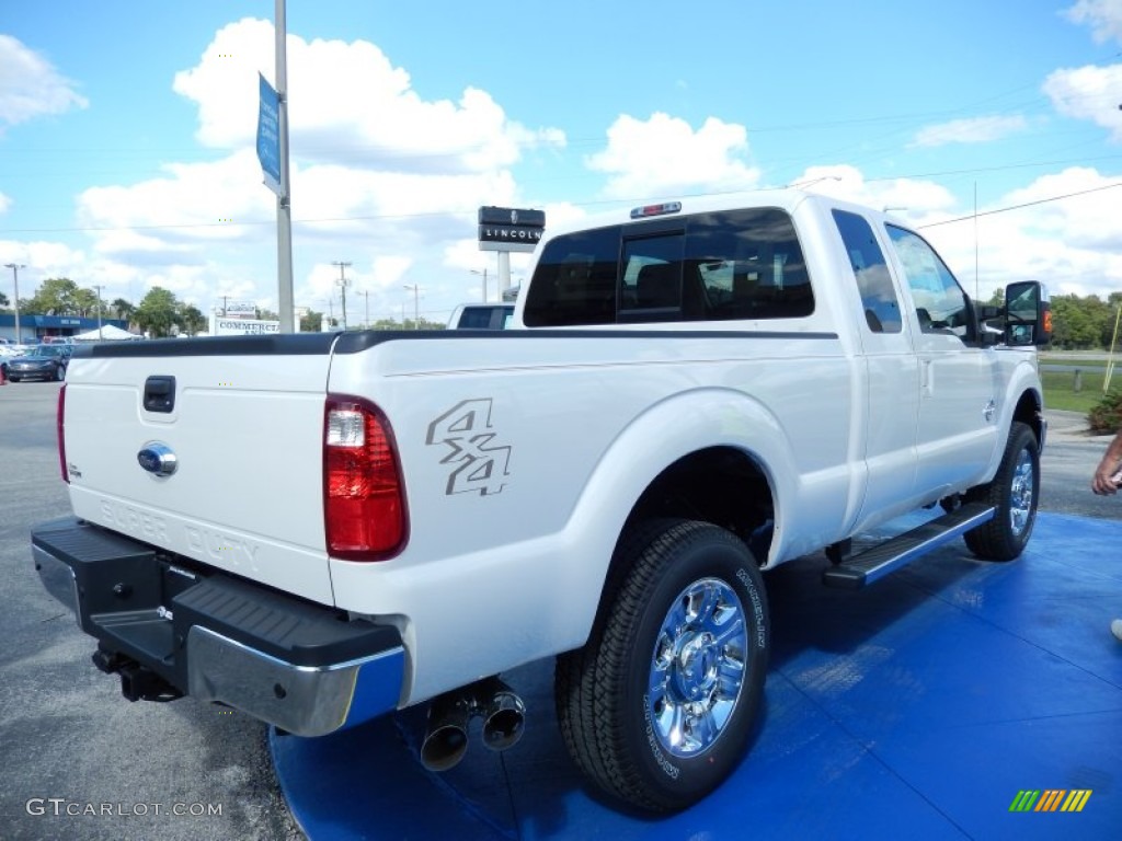 White Platinum Tri-Coat 2014 Ford F350 Super Duty Lariat SuperCab 4x4 Exterior Photo #86947114