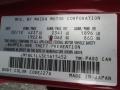  2012 MAZDA3 MAZDASPEED3 Velocity Red Mica Color Code 27A