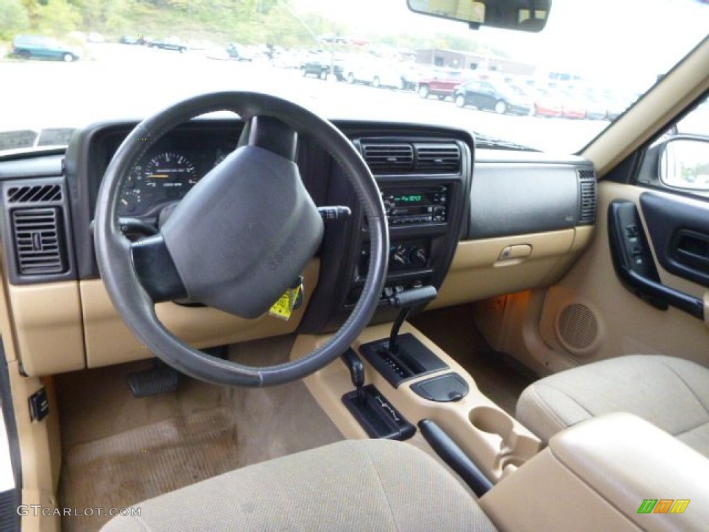 1999 Cherokee Sport 4x4 - Stone White / Camel photo #10