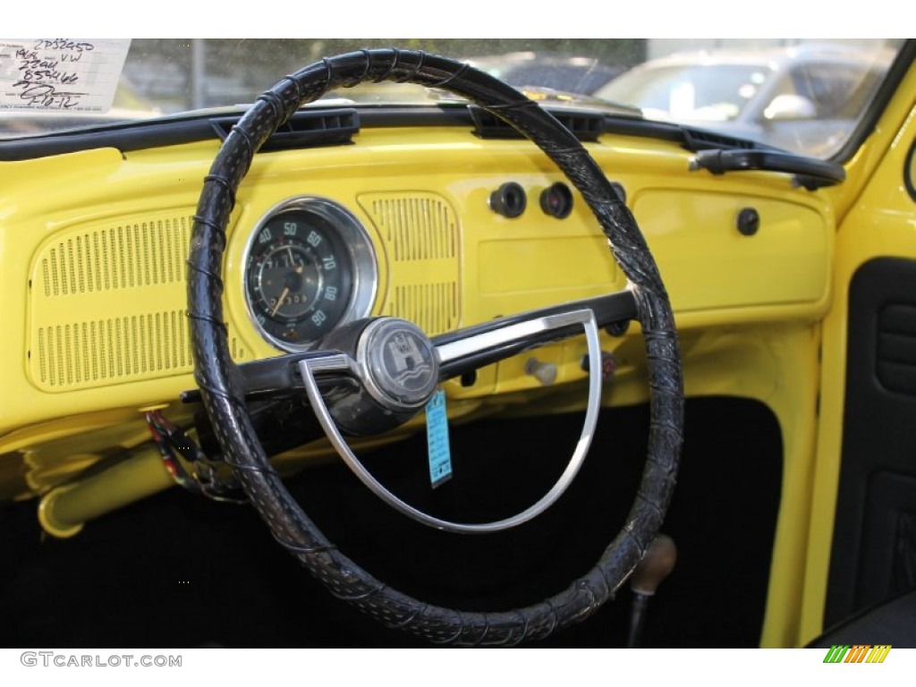 1968 Volkswagen Beetle Coupe Black Steering Wheel Photo #86957575