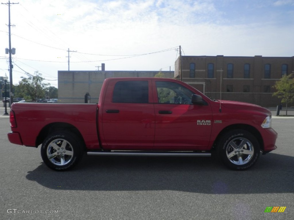 2014 1500 Express Crew Cab 4x4 - Flame Red / Black/Diesel Gray photo #2