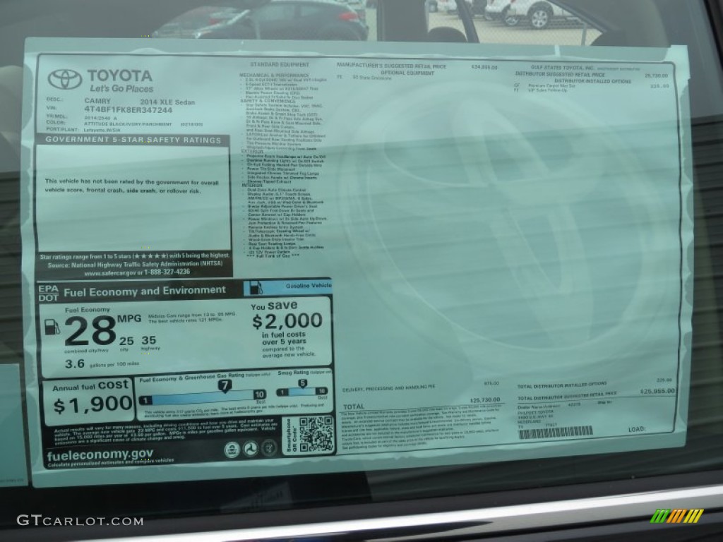 2014 Camry XLE - Attitude Black Metallic / Ivory photo #34