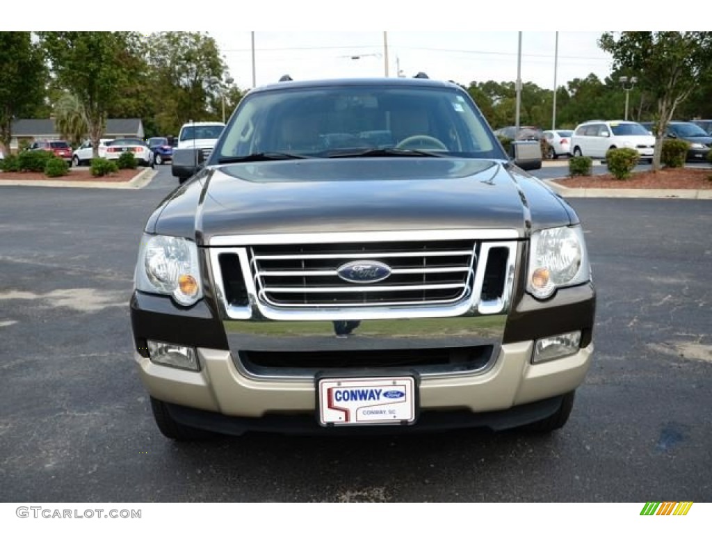 2008 Explorer Eddie Bauer 4x4 - Stone Green Metallic / Camel photo #2