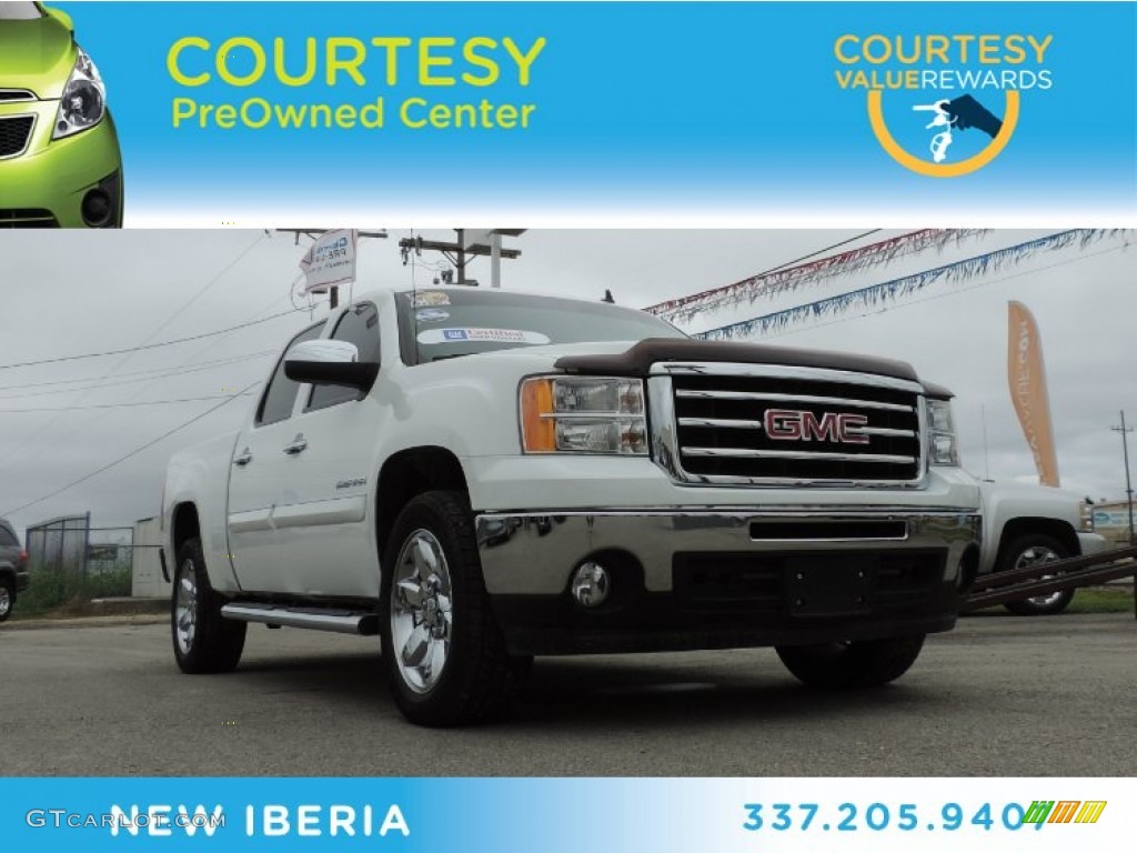 2012 Sierra 1500 SLE Crew Cab - Summit White / Ebony photo #1