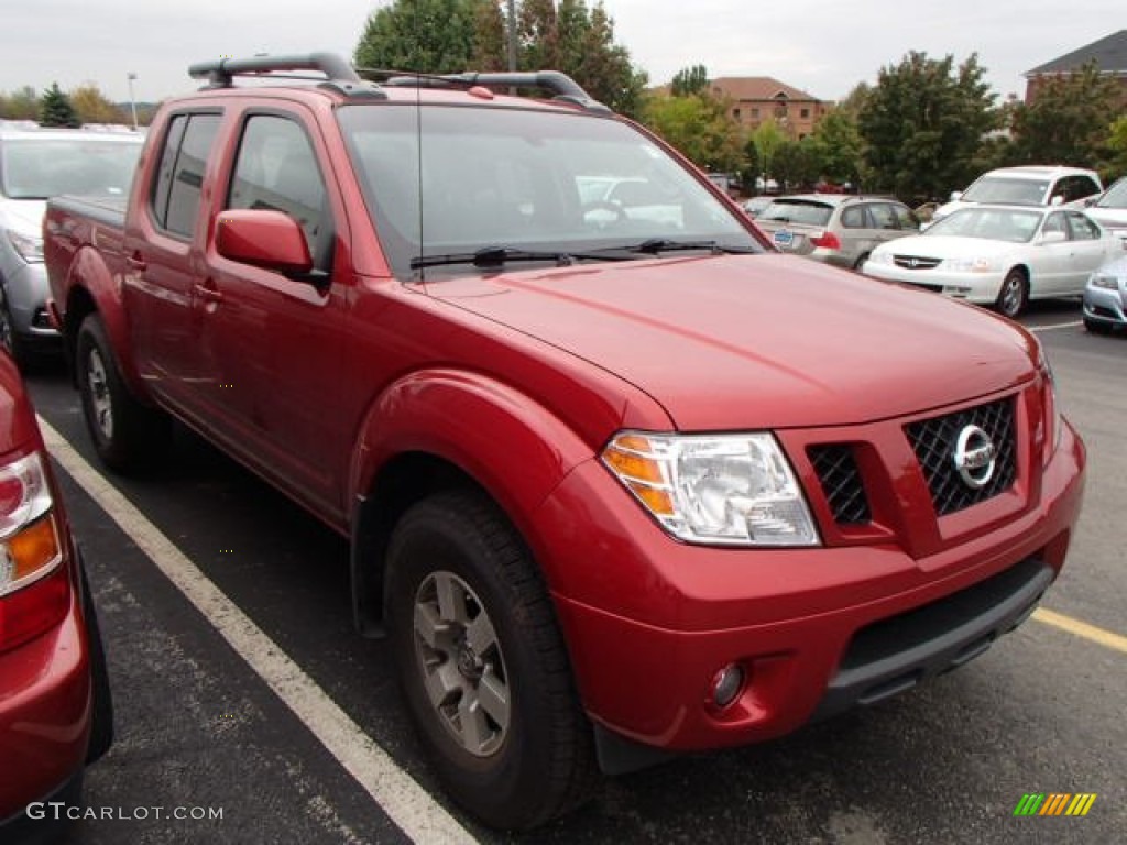 2012 Frontier S Crew Cab 4x4 - Lava Red / Steel photo #1