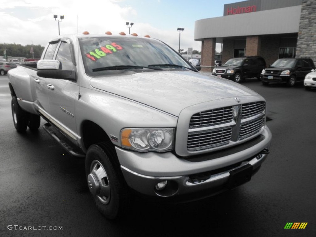 2003 Ram 3500 SLT Quad Cab 4x4 Dually - Bright Silver Metallic / Dark Slate Gray photo #2