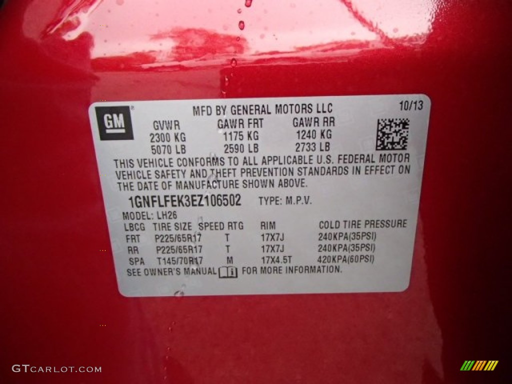 2014 Equinox LT AWD - Crystal Red Tintcoat / Light Titanium/Jet Black photo #20