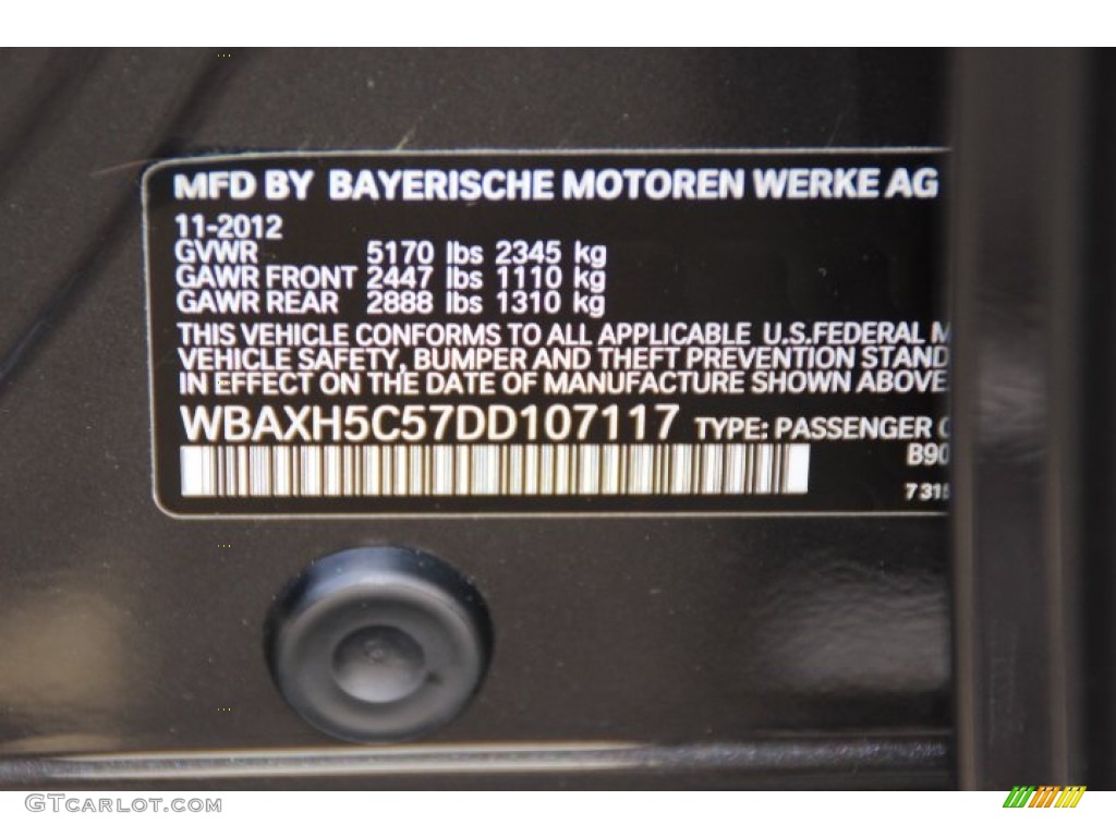 2013 5 Series 528i xDrive Sedan - Dark Graphite Metallic II / Black photo #33