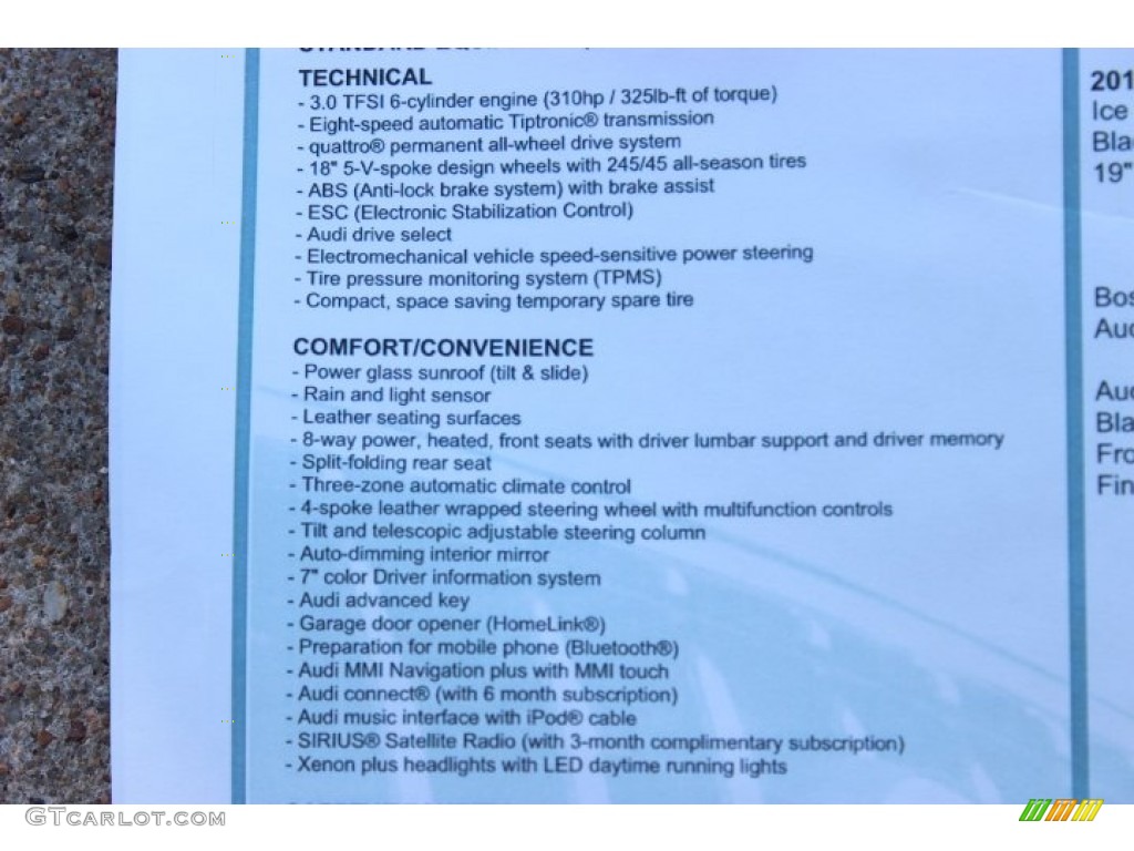 2014 A6 3.0T quattro Sedan - Ice Silver Metallic / Black photo #40