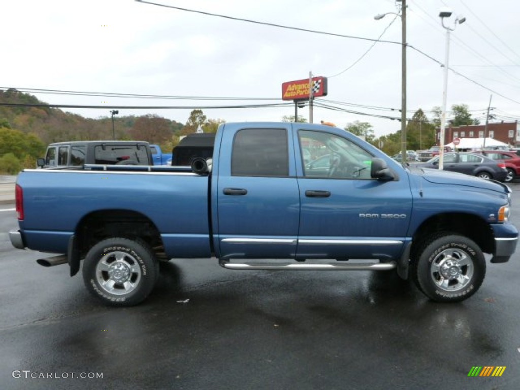 2005 Ram 3500 Laramie Quad Cab 4x4 - Atlantic Blue Pearl / Taupe photo #7