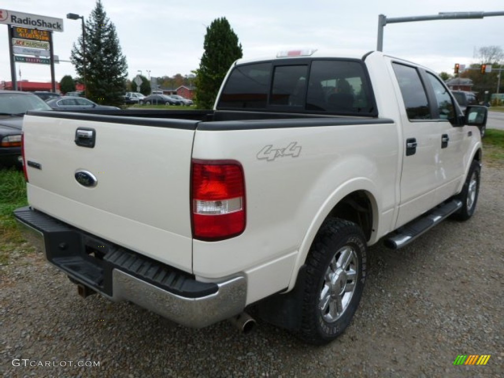 2008 F150 Lariat SuperCrew 4x4 - White Sand Tri-Coat / Black photo #5