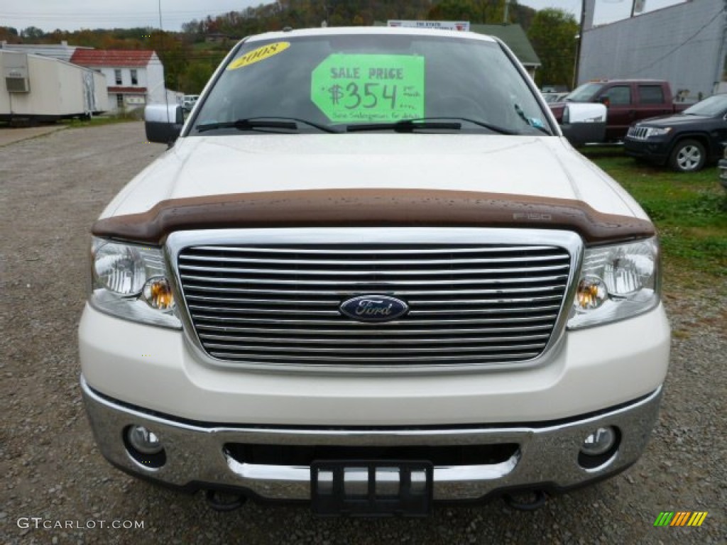2008 F150 Lariat SuperCrew 4x4 - White Sand Tri-Coat / Black photo #8