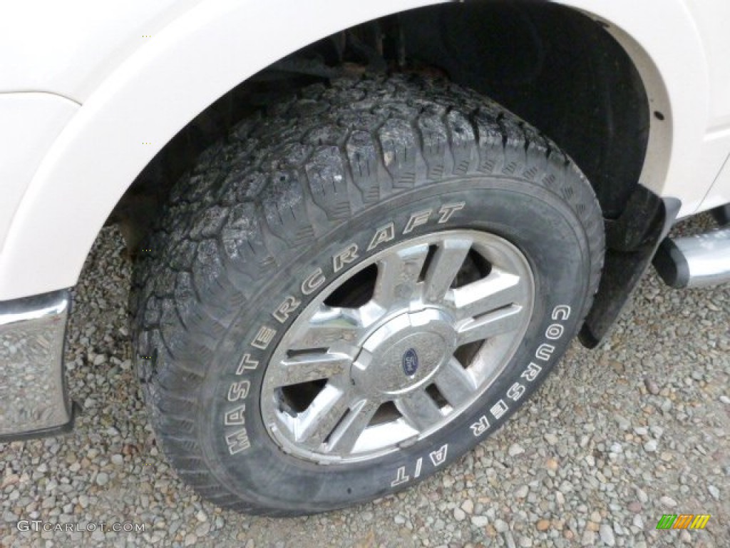 2008 F150 Lariat SuperCrew 4x4 - White Sand Tri-Coat / Black photo #9