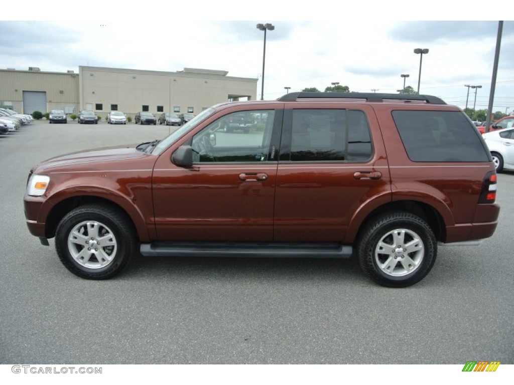 2009 Explorer XLT - Dark Copper Metallic / Black photo #6
