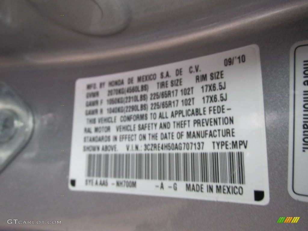 2010 CR-V EX AWD - Alabaster Silver Metallic / Black photo #24