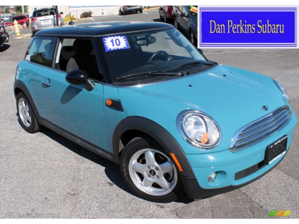 2010 Cooper Hardtop - Oxygen Blue / Checkered Carbon Black/Black photo #1