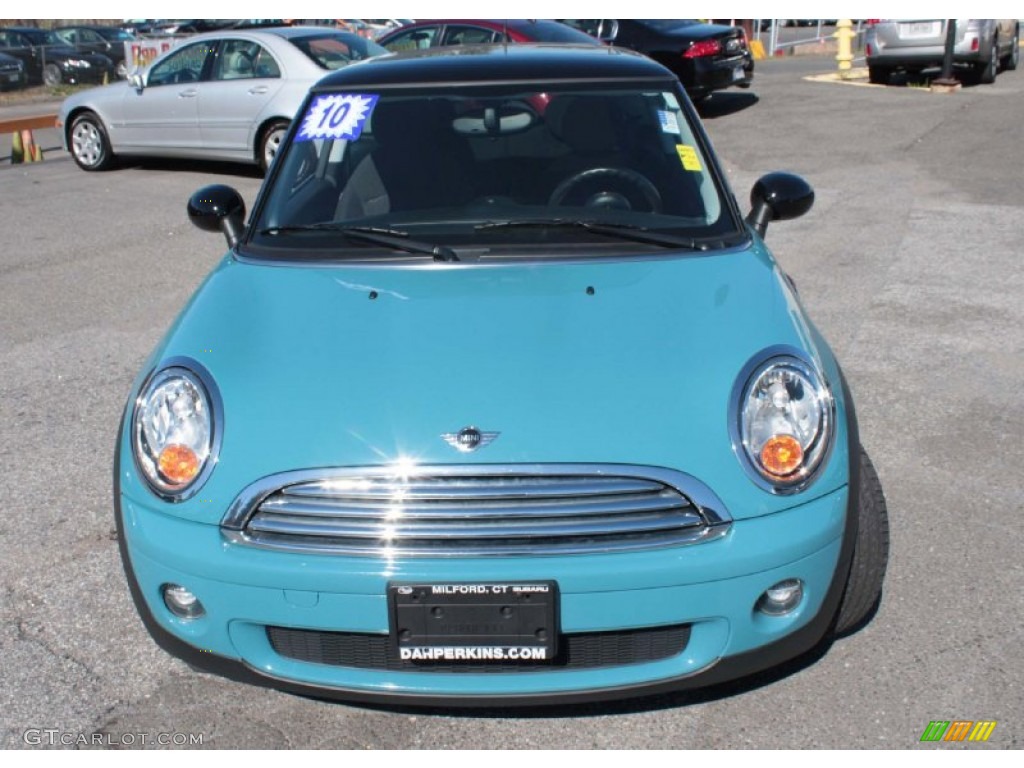 2010 Cooper Hardtop - Oxygen Blue / Checkered Carbon Black/Black photo #2