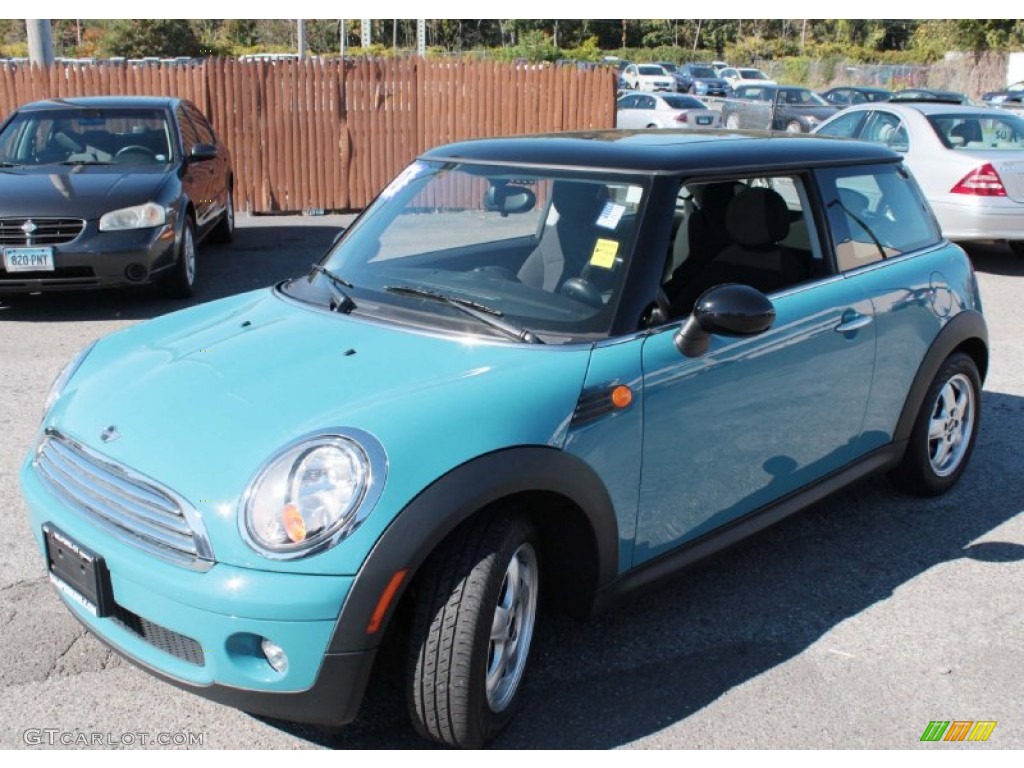 2010 Cooper Hardtop - Oxygen Blue / Checkered Carbon Black/Black photo #3
