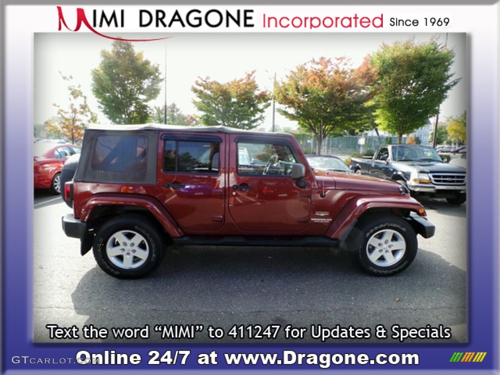 2007 Wrangler Unlimited Sahara 4x4 - Red Rock Crystal Pearl / Dark Slate Gray/Medium Slate Gray photo #7