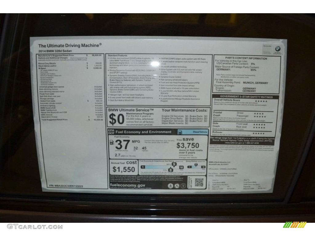 2014 3 Series 328d Sedan - Mineral Grey Metallic / Black photo #4