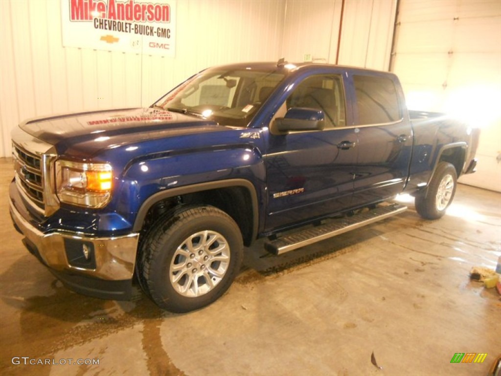 2014 Sierra 1500 SLE Crew Cab 4x4 - Cobalt Blue Metallic / Jet Black photo #1