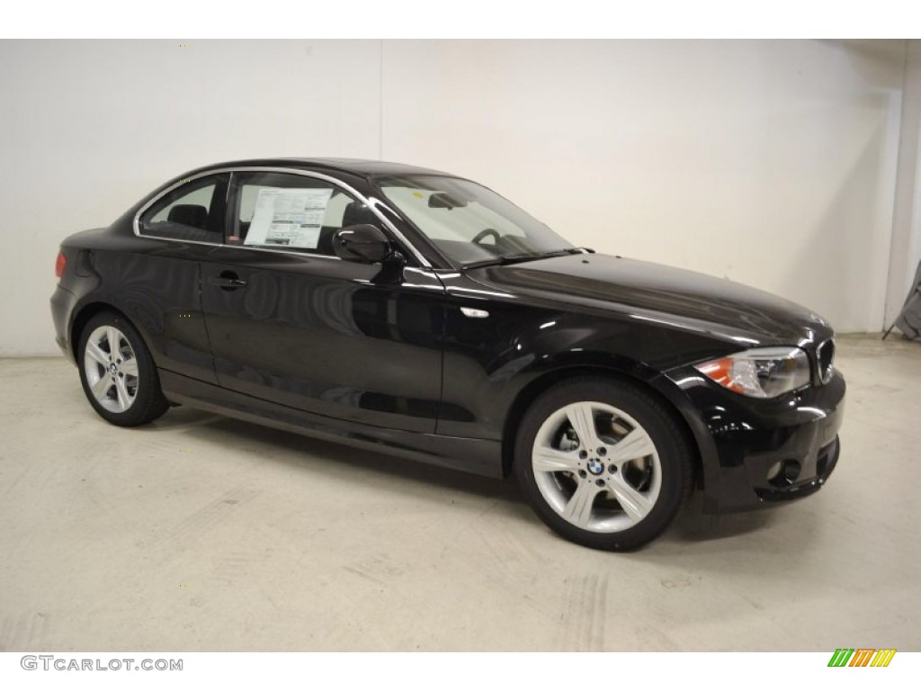 2013 1 Series 128i Coupe - Jet Black / Black photo #2