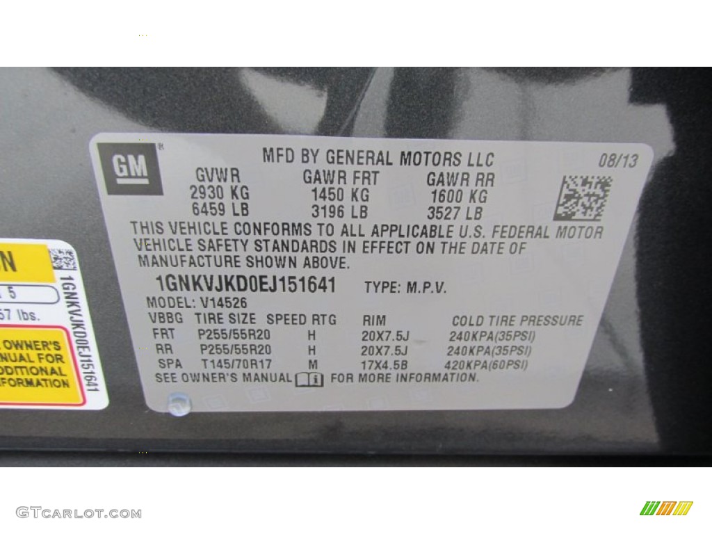 2014 Traverse LTZ AWD - Cyber Grey Metallic / Ebony photo #19