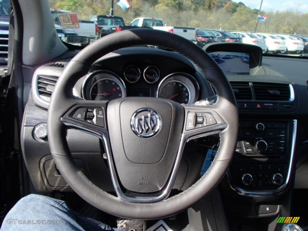 2014 Buick Encore Leather AWD Ebony Steering Wheel Photo #86995514