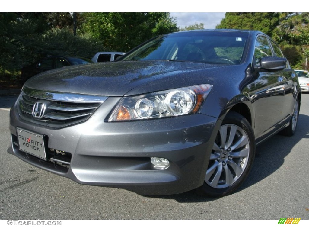 2012 Accord EX V6 Sedan - Polished Metal Metallic / Black photo #1