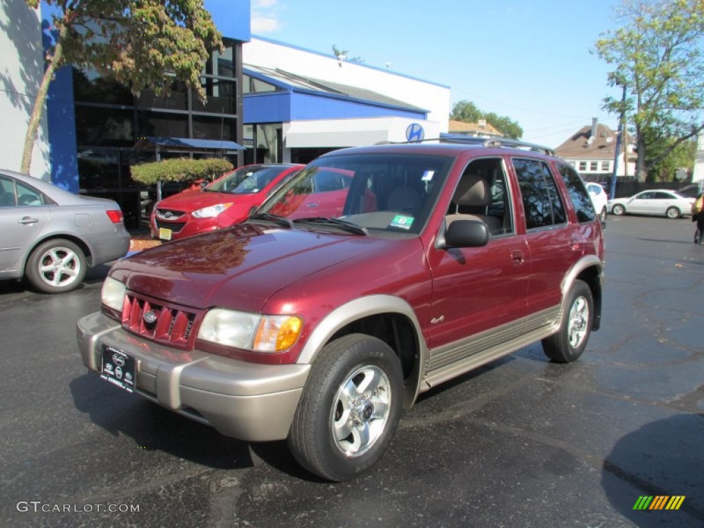 2002 Sportage 4x4 - Pepper Red / Gray photo #3