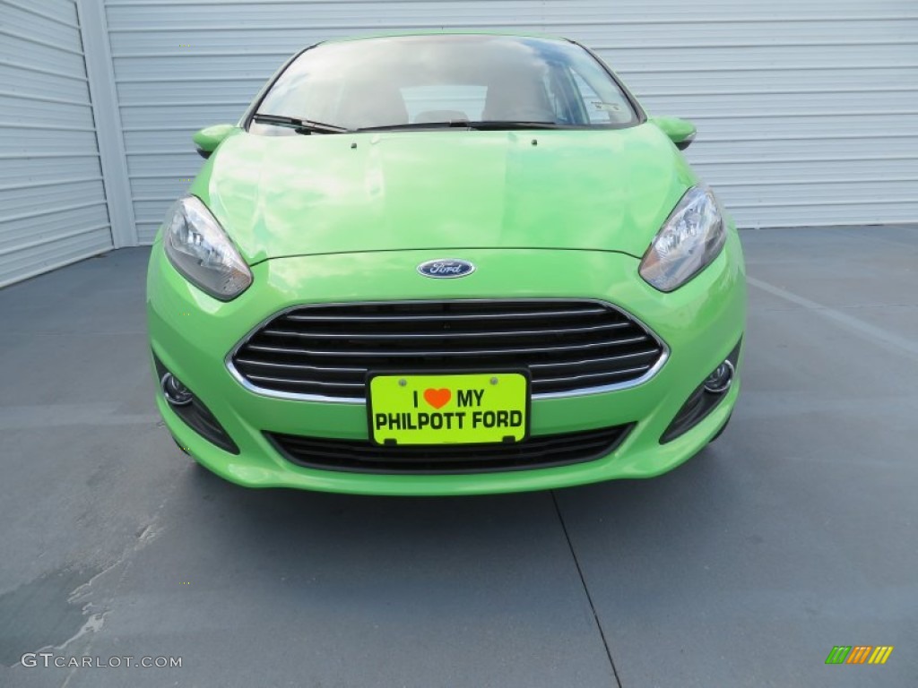 2014 Fiesta SE Hatchback - Green Envy / Charcoal Black photo #8