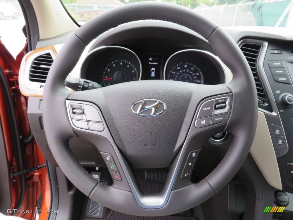 2014 Hyundai Santa Fe Sport FWD Beige Steering Wheel Photo #87007427