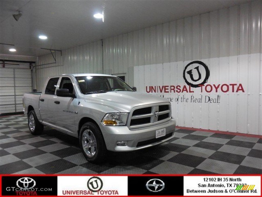 2012 Ram 1500 Express Crew Cab - Bright Silver Metallic / Dark Slate Gray/Medium Graystone photo #1