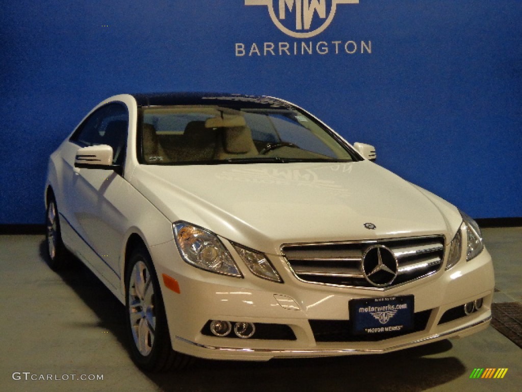 2011 E 350 Coupe - Diamond White Metallic / Almond/Mocha photo #1