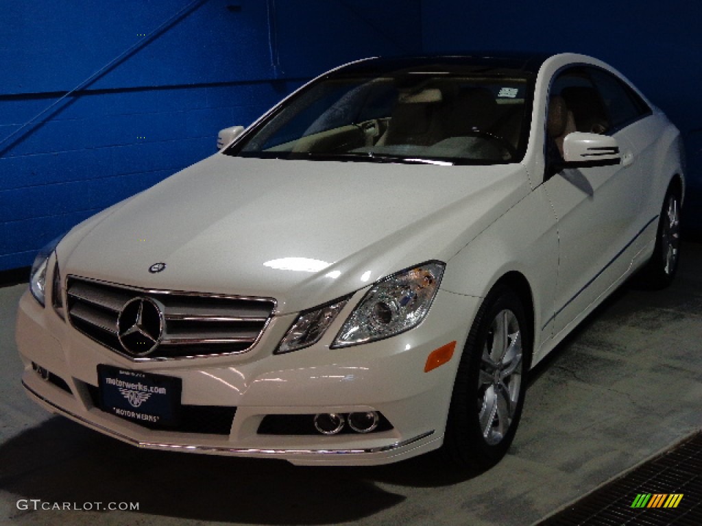 2011 E 350 Coupe - Diamond White Metallic / Almond/Mocha photo #3